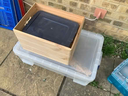 Photo of free Plastic lidded boxes and a wood box (Abingdon-on-Thames OX14) #1