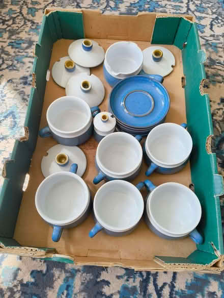 Photo of free Chatsworth Denby - 6 Soup Bowls and 6 saucers (Brownswood Park N5) #1
