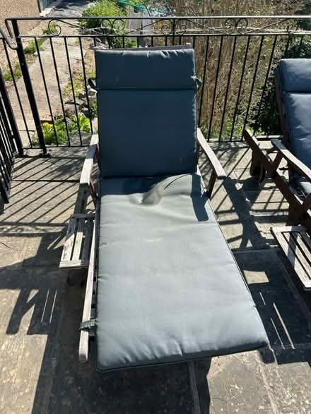 Photo of free Two teak garden loungers recliners (Merstham RH1) #2