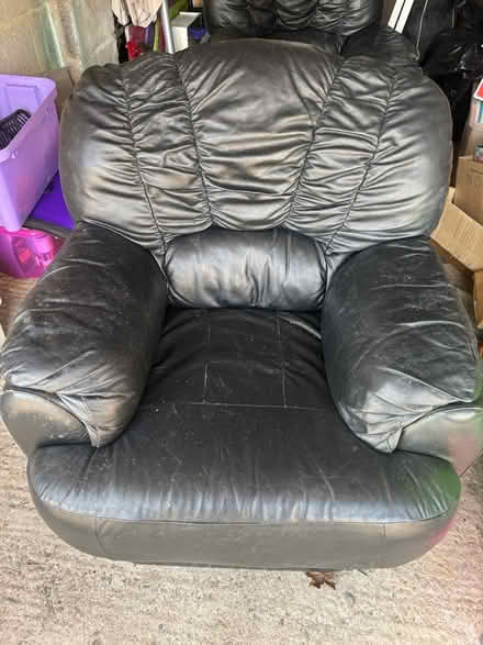 Photo of free Black Leather Armchairs (BA14 9) #2