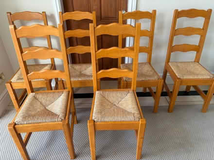 Photo of free 6 dining chairs with rush seats (Starkholmes DE4) #1