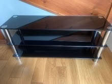 Photo of free Black Glass TV stand (Lamborough Hill OX13) #3