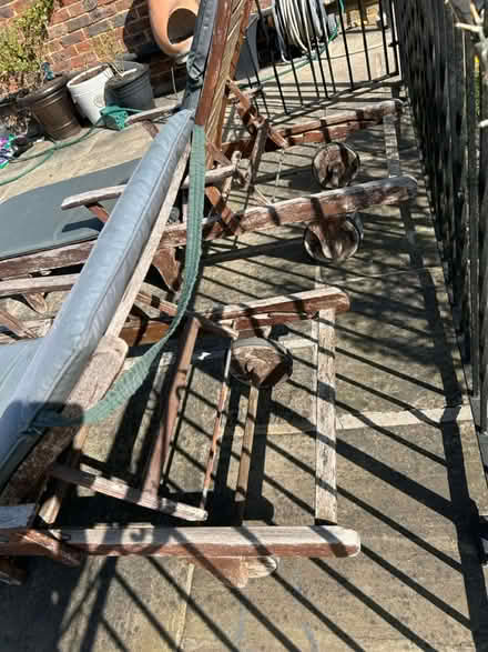 Photo of free Two teak garden loungers recliners (Merstham RH1) #4