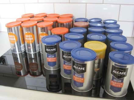 Photo of free 34 Metal Coffee Tins + Lids (washed & clean) (North City NR3) #1