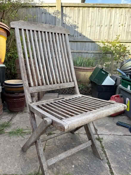 Photo of free Wooden garden chairs (Great Sutton) #1