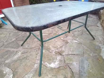 Photo of free Garden table,2 chairs and umbrella. (Burncross S35) #1
