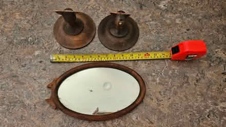 Photo of free Small oval mirror, wood frame (63124, near STL Galleria) #1