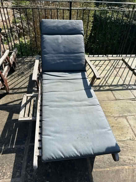 Photo of free Two teak garden loungers recliners (Merstham RH1) #3