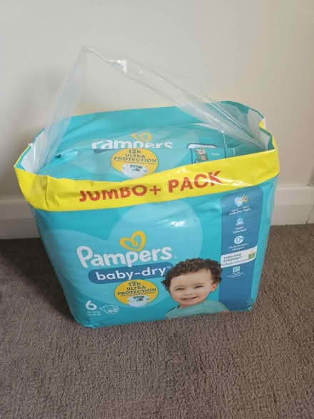 Photo of free Pampers size 6 (sealed pack of 62) (Gosport Town (PO12)) #1