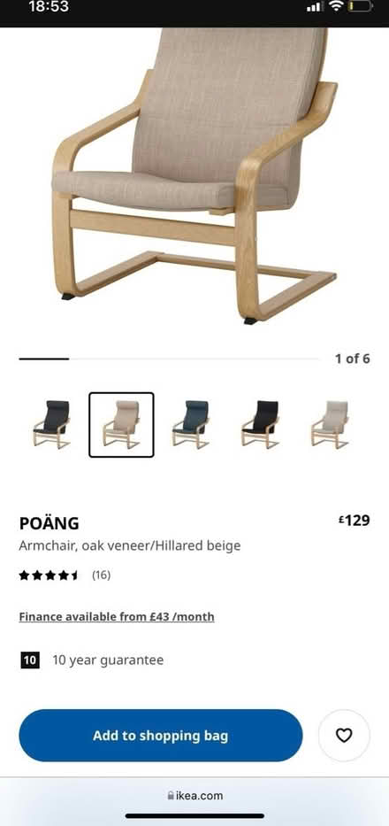 Photo of free IKEA POÄNG armchair oak veneer (Radlett WD7) #4