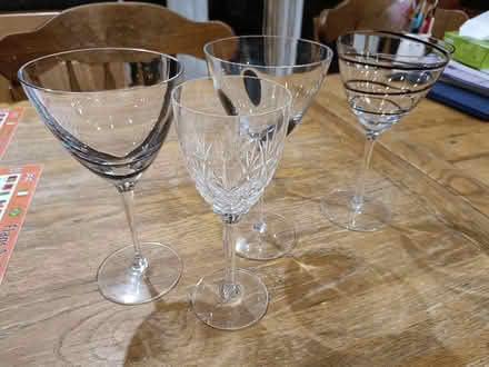 Photo of free 3 large decorative wine glasses (Shirley CR0) #1