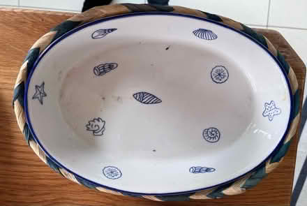 Photo of free Serving dish with raffia holder (TW12 - Hampton Hill) #2
