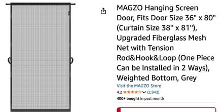 Photo of free Hanging Screen Door Panel (North Everett) #1
