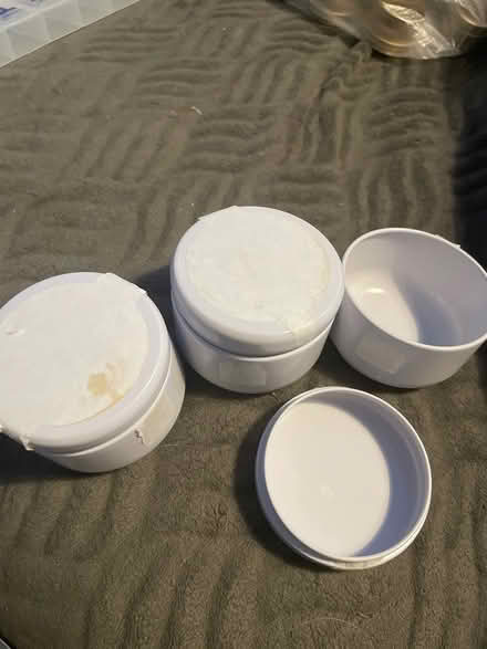 Photo of free 3 white metal tins with lids (Nepean) #1