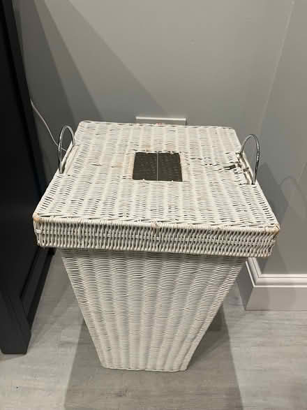 Photo of free White wicker laundry basket (Reigate RH2) #1