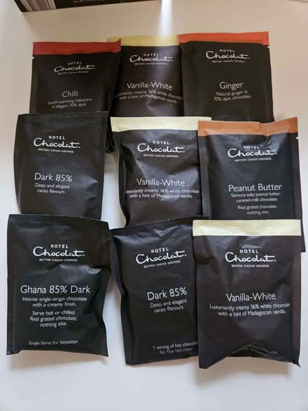 Photo of free Hotel Chocolat velvetiser sachets (Warden Hill GL51) #1