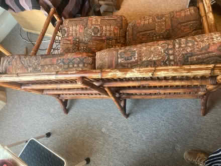 Photo of free Small bamboo sofa with cushions (Woodmancote GL11) #4