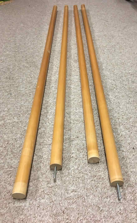 Photo of free Wooden curtain poles, hooks and rings (Horn's Mill SG13) #1