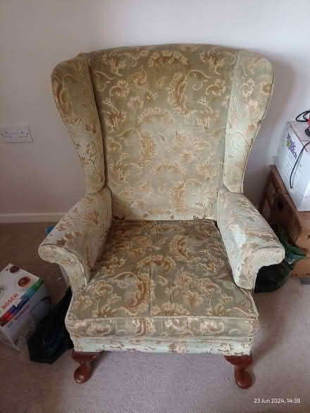 Photo of free Parker Knoll Wingback Armchair - Green (Faraday Office Park RG21) #1