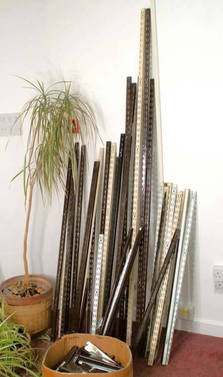 Photo of free Twin slot shelving uprights and brackets, good condition (Burgess Hill RH15) #3