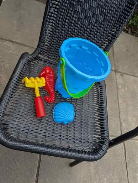 Photo of free Sand bucket, rake and moulds (Jericho BL9) #1