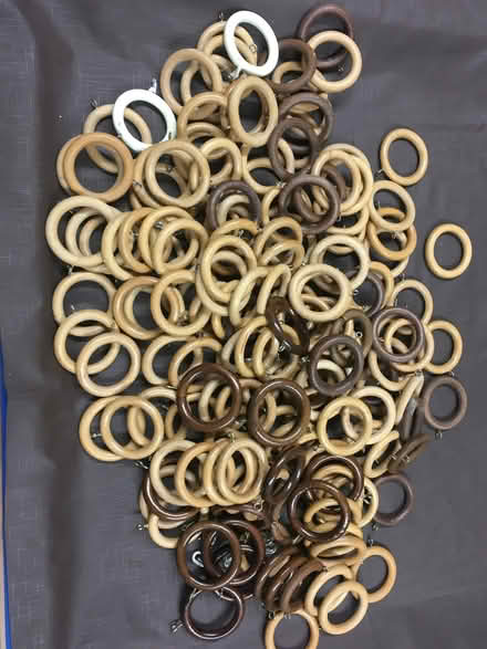 Photo of free Wooden curtain poles, hooks and rings (Horn's Mill SG13) #3