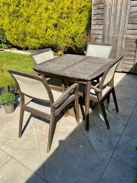 Photo of free Teak garden dining set (Barnston) #1