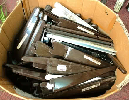 Photo of free Twin slot shelving uprights and brackets, good condition (Burgess Hill RH15) #2