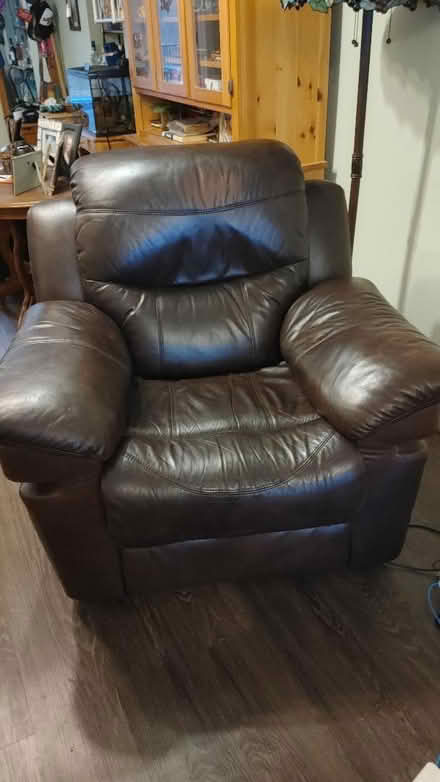 Photo of free Brown Leather Recliner/Rocker (Dundas and McQuay Whitby) #1