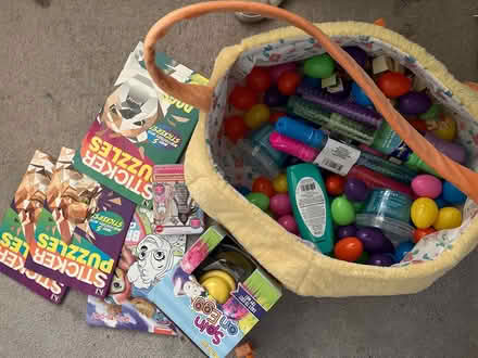 Photo of free Cloth basket filled with stuff (75th and ogden) #1