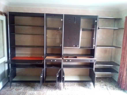 Photo of free 12ft by 6ft.8 Black, wood grain wall unit (Hoddesdon EN11) #2