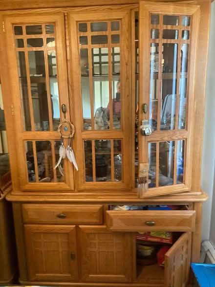 Photo of free Wooden china cabinet (Blue Island) #2