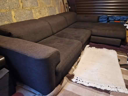 Photo of free Black fabric corner sofa (Otford TN14) #1