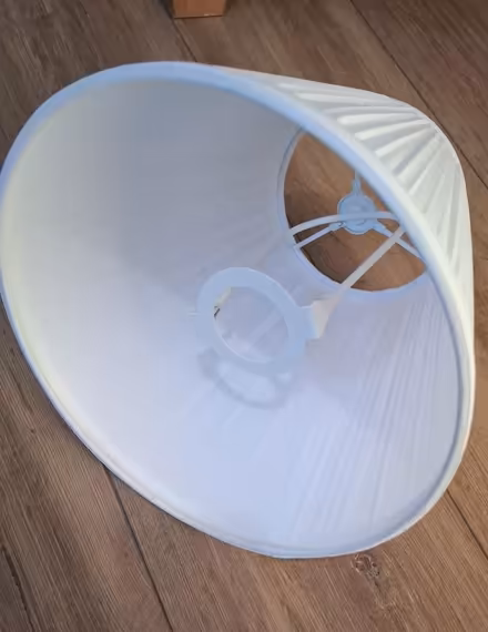 Photo of free White fabric pleated lamp shade (Boughton Monchelsea ME17) #3