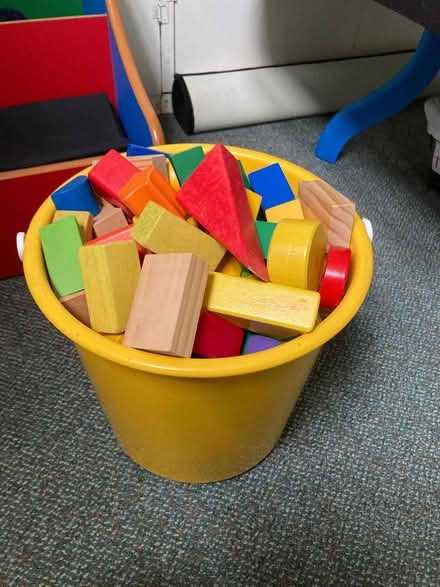 Photo of free Bucket of building blocks and other children’s toys etc (Ravensden MK44) #1