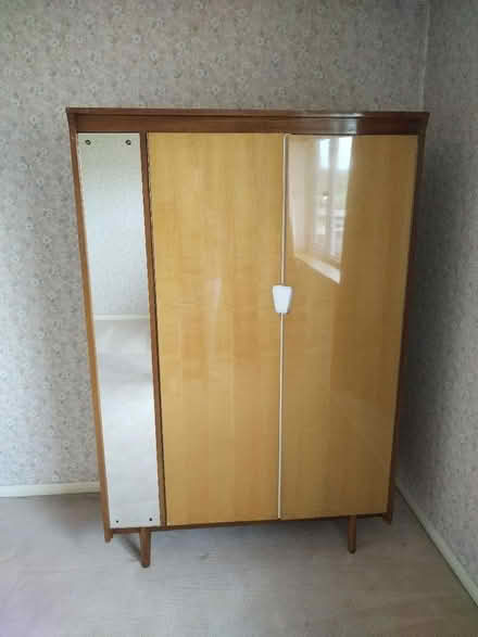 Photo of free Single 1950's wardrobe with built in mirror. (Longlevens GL2) #1