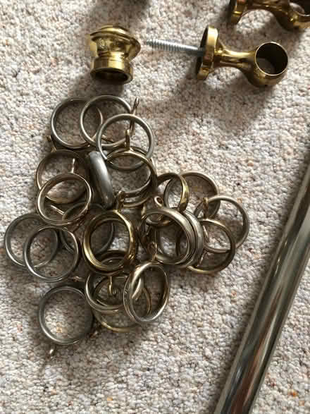 Photo of free Long brass curtain pole (Old Basing RG24) #2