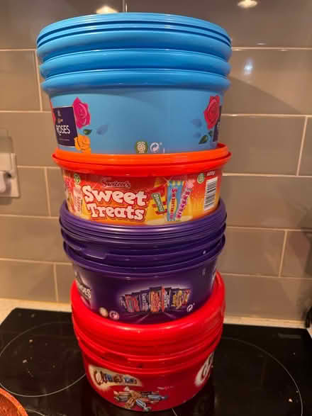 Photo of free Sweet / chocolate tubs (empty) (Royston) #1