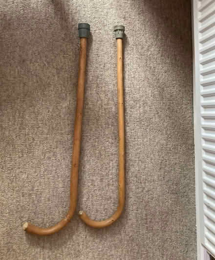 Photo of free 2 x Sturdy Wooden Walking Sticks with rubber ferrules (St James, South Elmham IP19) #2