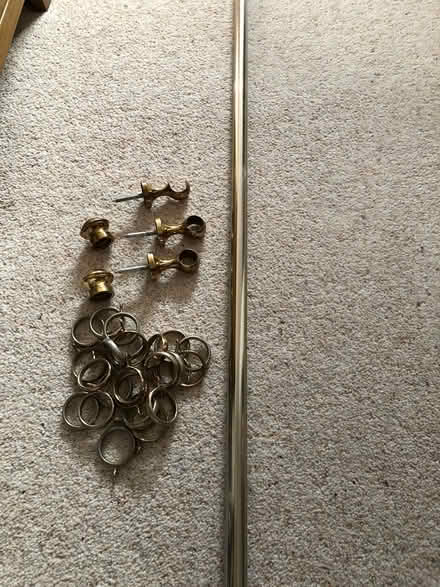 Photo of free Long brass curtain pole (Old Basing RG24) #1