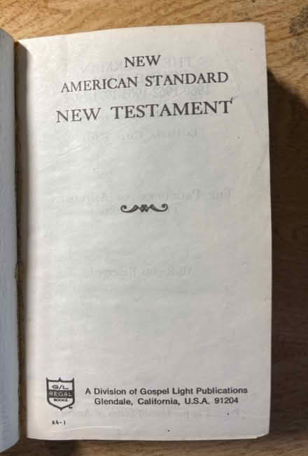 Photo of free Pocket-size NASB New Testament (NE A2) #2
