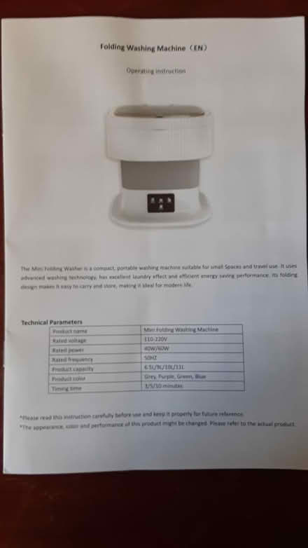 Photo of free Folding portable washing machine (Southdown and Truscott) #4