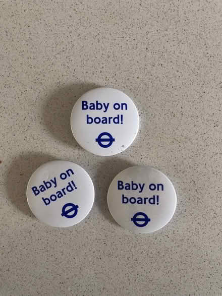 Photo of free X3 baby on board TFL badges (Hertford EN11) #1