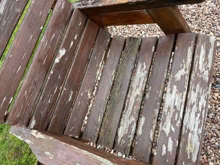 Photo of free 2 chairs and bench solid wood garden chairs (Temple Sowerby CA10) #4