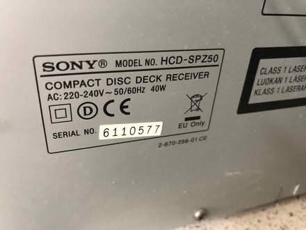 Photo of free Sony Compact mini Hifi system (Cox Green SL6) #3