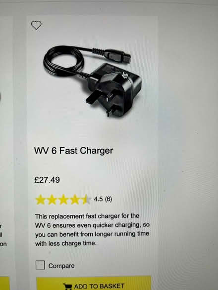 Photo of Karcher Window Vac WV 6 charging Plug and cable (Houndean Bottom BN7) #1
