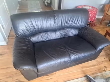 Photo of free Black Italian leather loveseat (Danville IN) #2