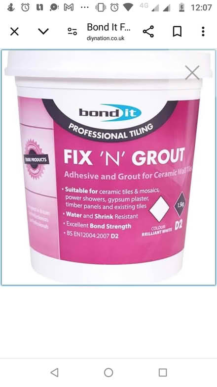 Photo of Fix n grout tiling adhesive (Birmingham City Centre) #1
