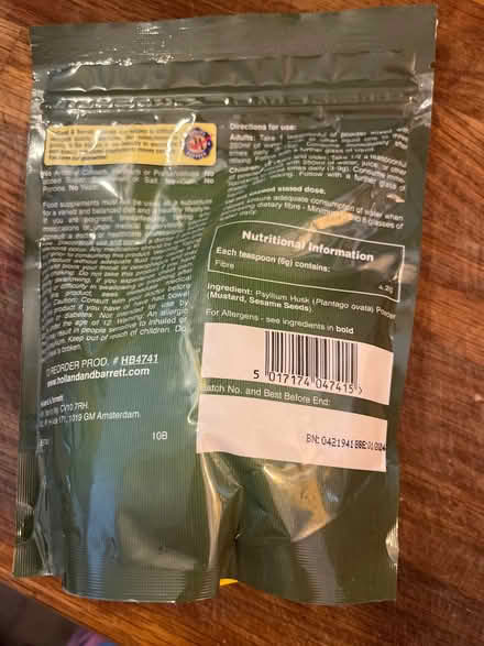 Photo of free Psyllium husk powder best before 1/24 (Lexden CO3) #2