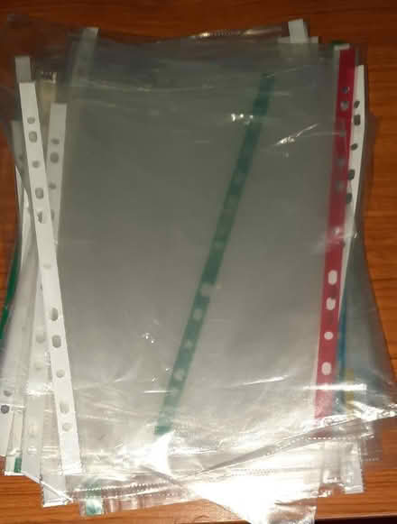 Photo of free Punched hole plastic file sleeves (Woodley RG6) #1